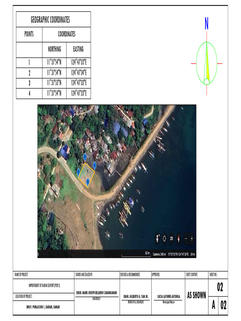 Geographic Coordinates: Points Coordinates Northing Easting | PDF