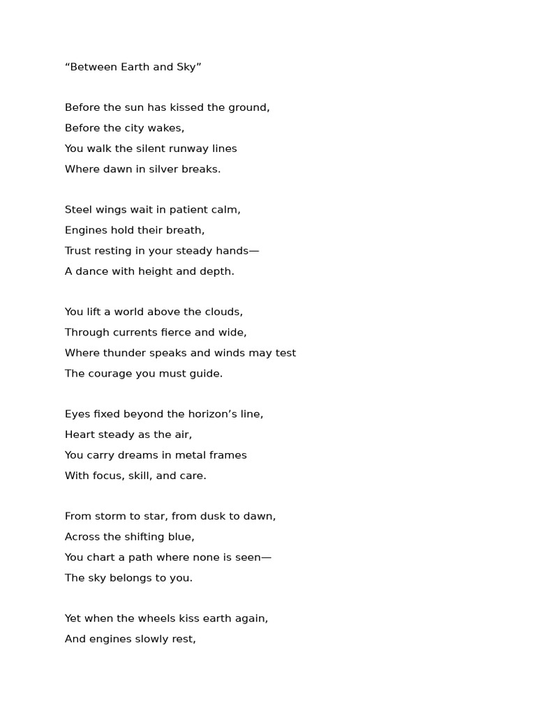Pilot Poem1. | PDF | Sky | Dawn