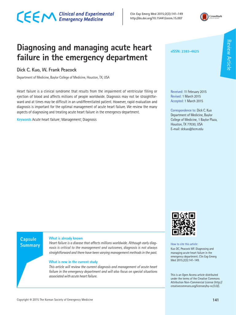 Acute Heart Failure - 2015 | PDF | Heart Failure | Cardiovascular System