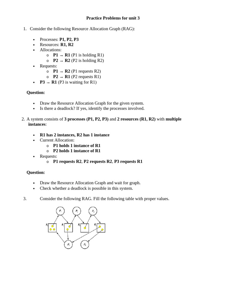 Unit 3 Practice Problems | PDF | Scheduling (Computing) | Chess