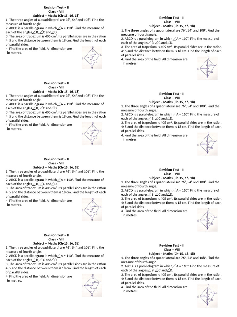 Viii Maths | PDF | Area | Elementary Geometry