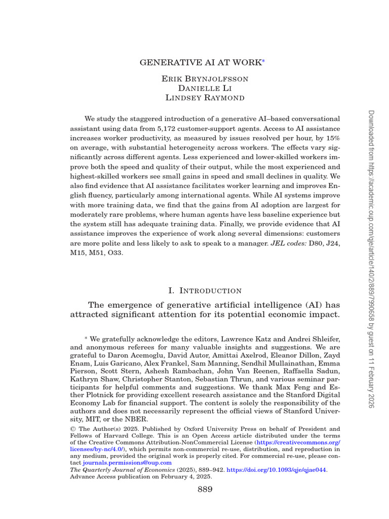 Generative AI at Work | PDF | Artificial Intelligence | Intelligence ...
