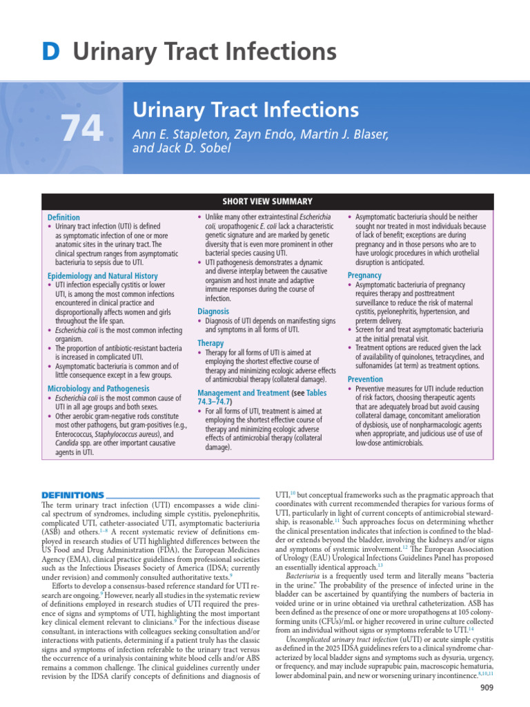 D Uti Mandell | PDF | Urinary Tract Infection | Kidney Disease