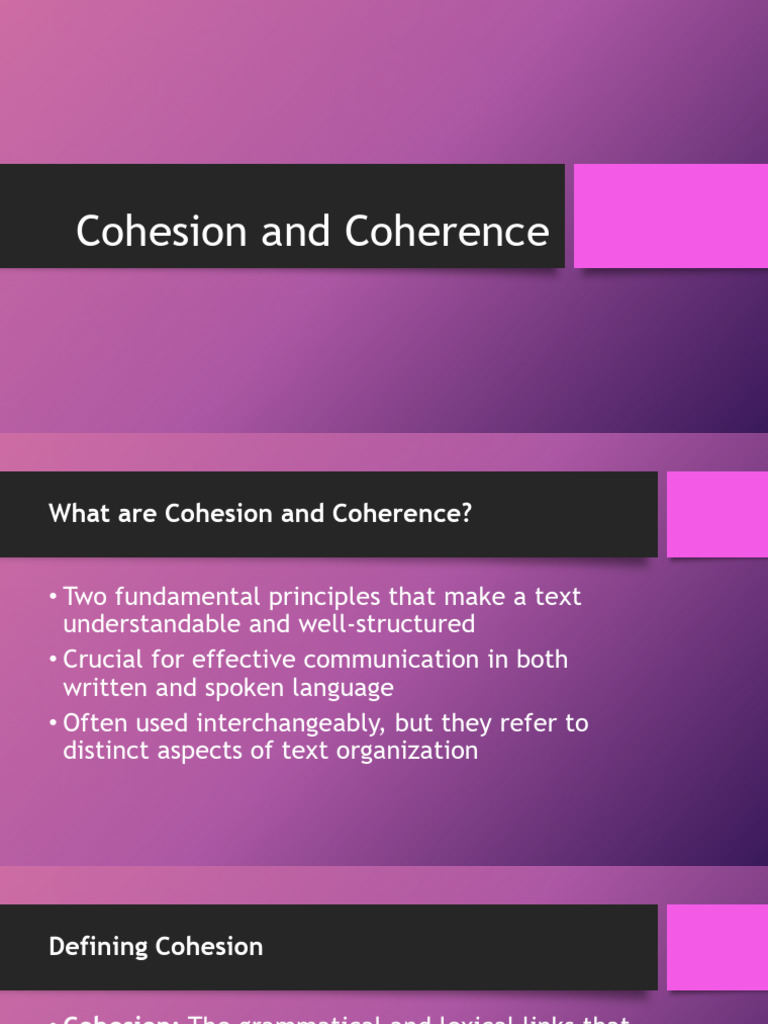 Cohesion and Coherence | PDF | Semantics | Word