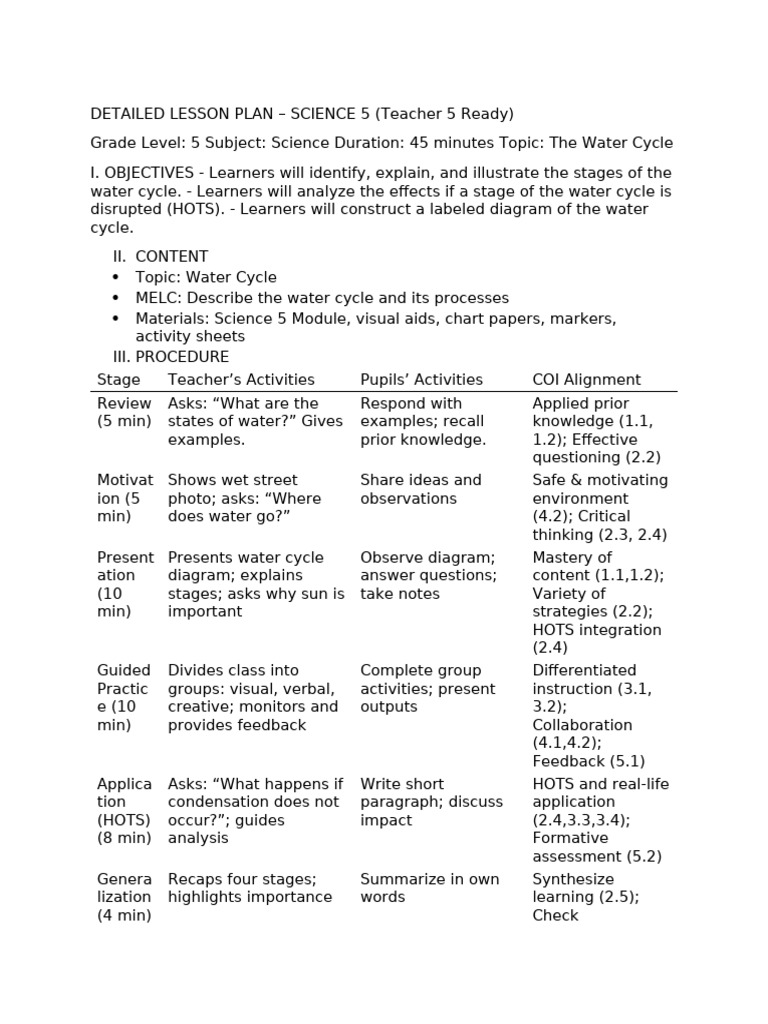 Teacher5 Detailed Lesson Plan | PDF | Learning | Differentiated Instruction