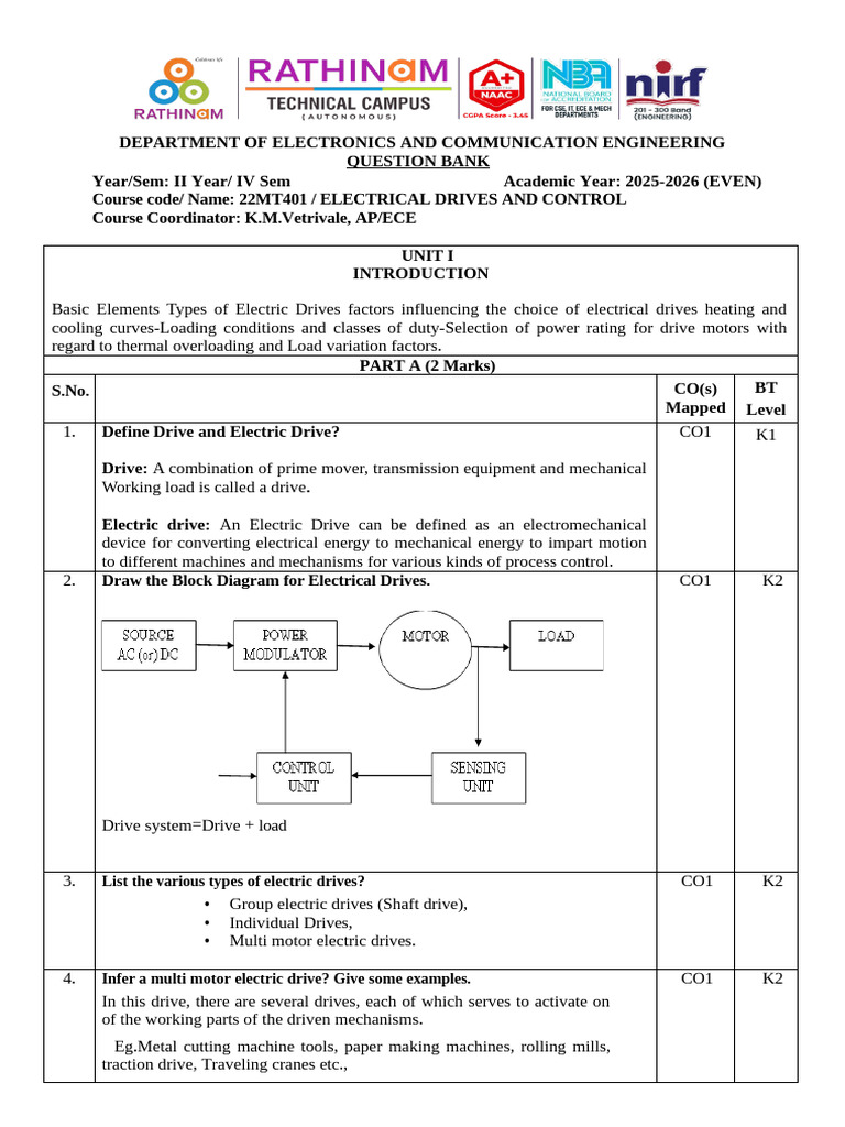 22MT401 - EDC - QB - Unit 1,2,3 | PDF | Bipolar Junction Transistor ...