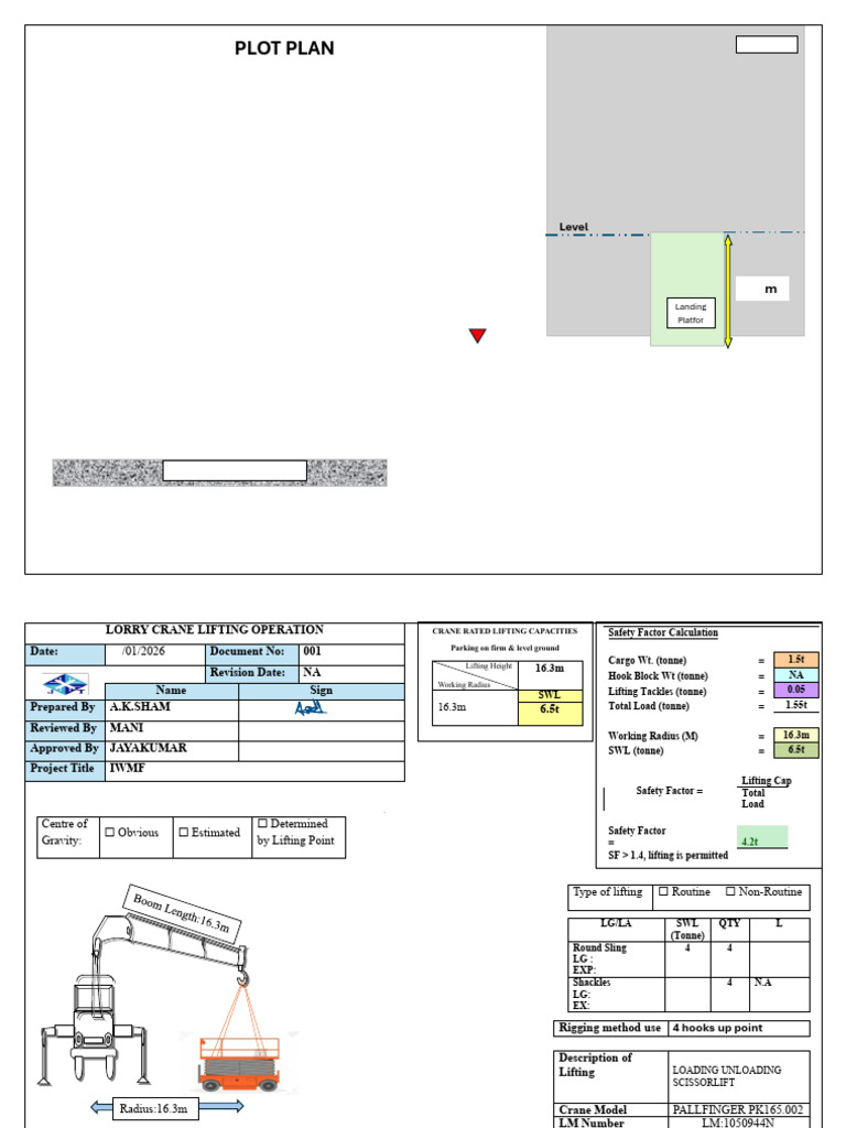 Lorry Crane Lifting Plan Iwmf | PDF | Crane (Machine) | Mechanical ...