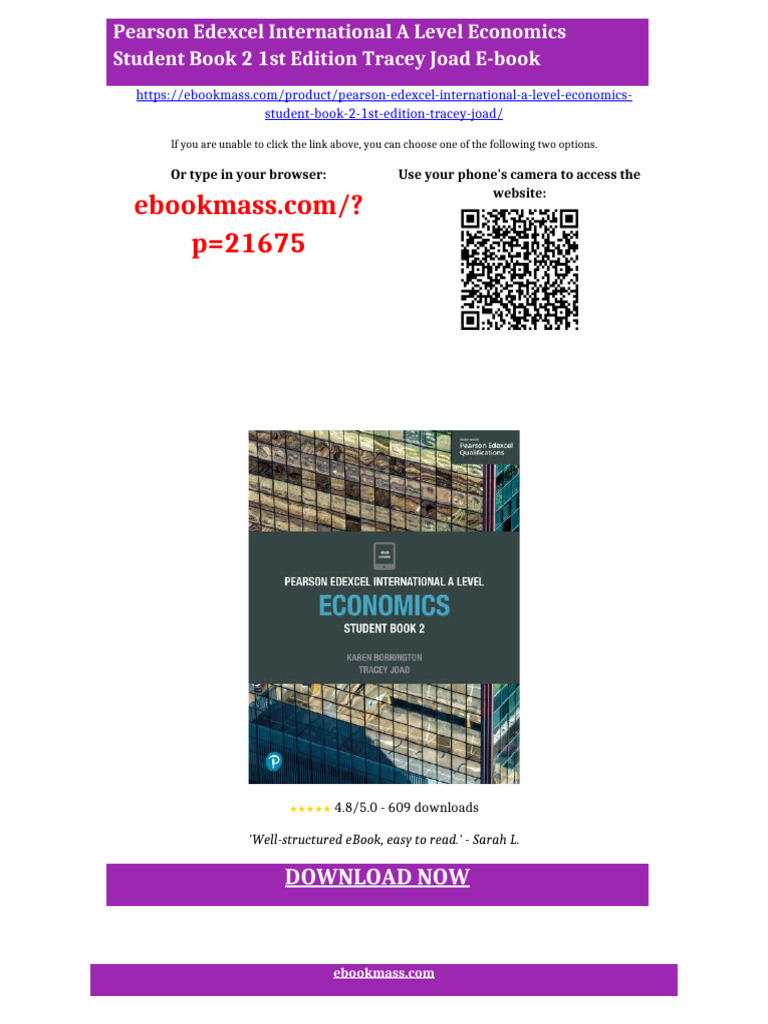Pearson Edexcel International A Level Economics Student Book 2 1st ...