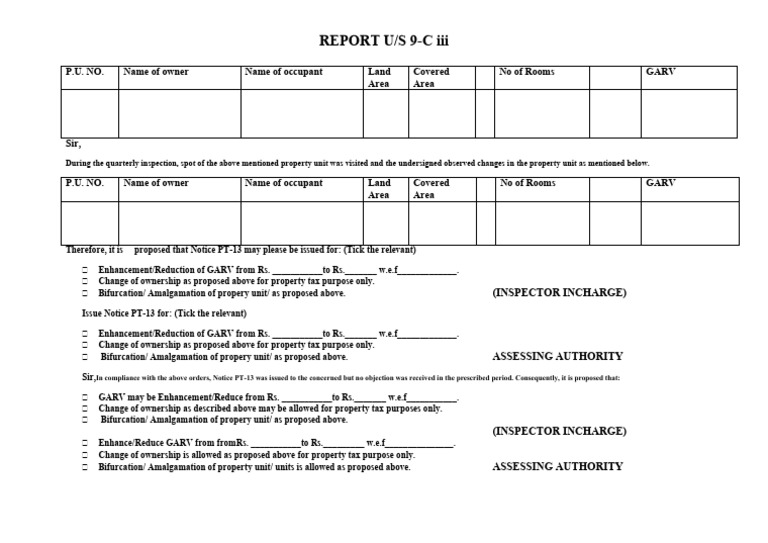 U-S9 Report Proforma | PDF | Private Law | Taxes