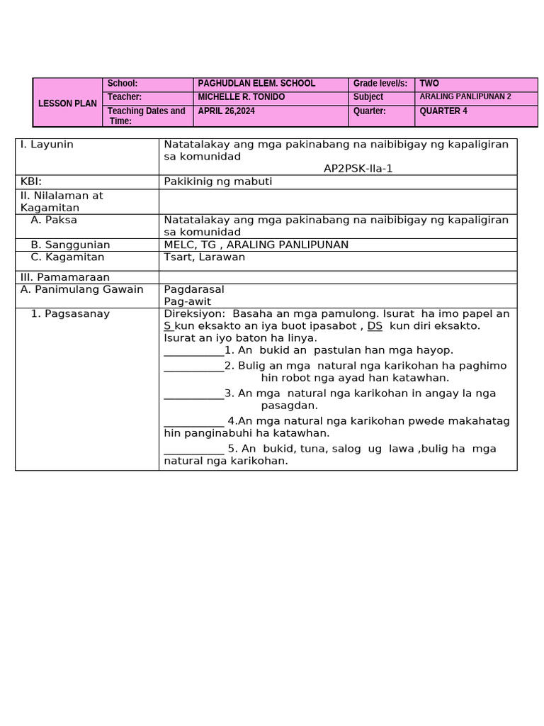 DLP Aral. Pan q3 Week 1 Day 3 4 | PDF