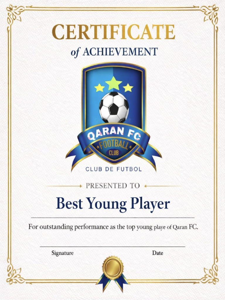 Best Young Player Certificate 4 | PDF