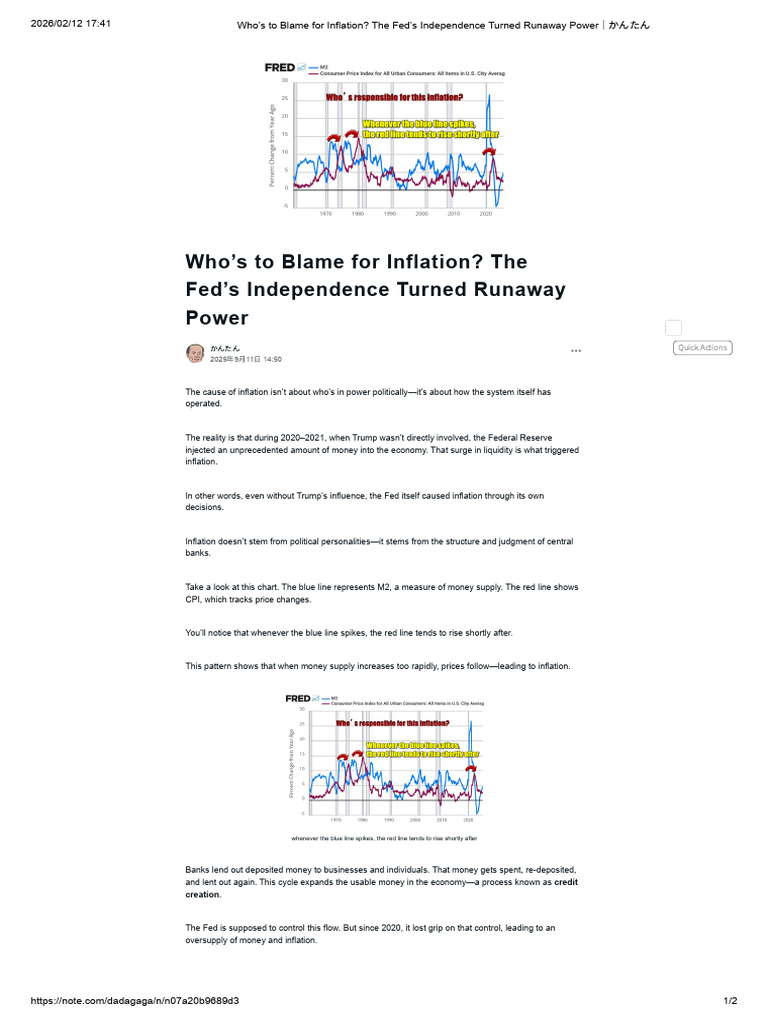 Who's To Blame For Inflation | PDF | Federal Reserve | Inflation