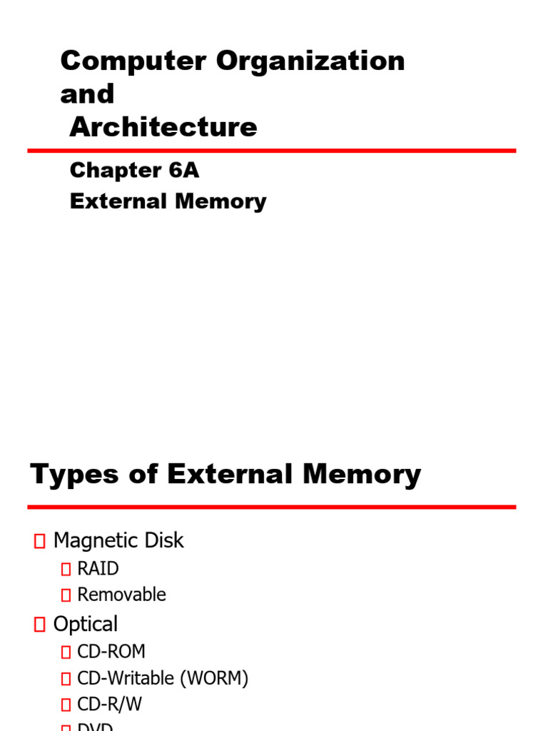 CHAPTER6A (External Memory) | PDF | Hard Disk Drive | Floppy Disk