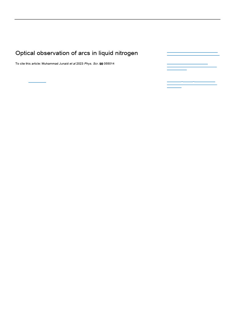 Junaid_2023_Phys._Scr._98_055014 | PDF | Electric Arc | Superconductivity