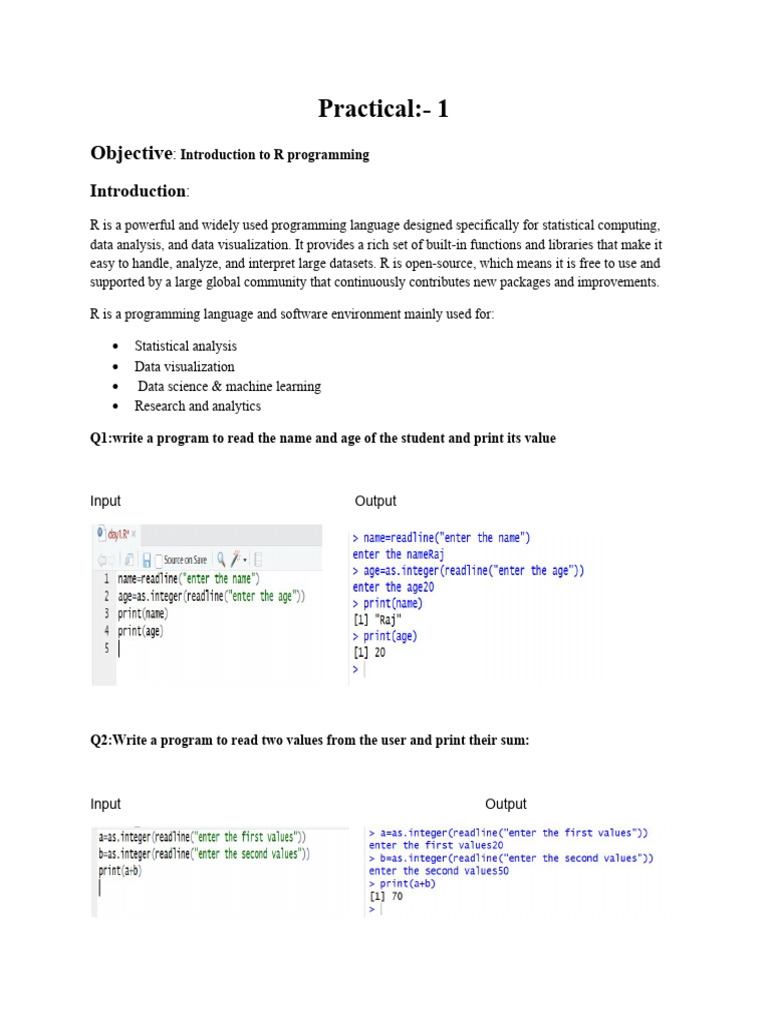Practical 1 | PDF