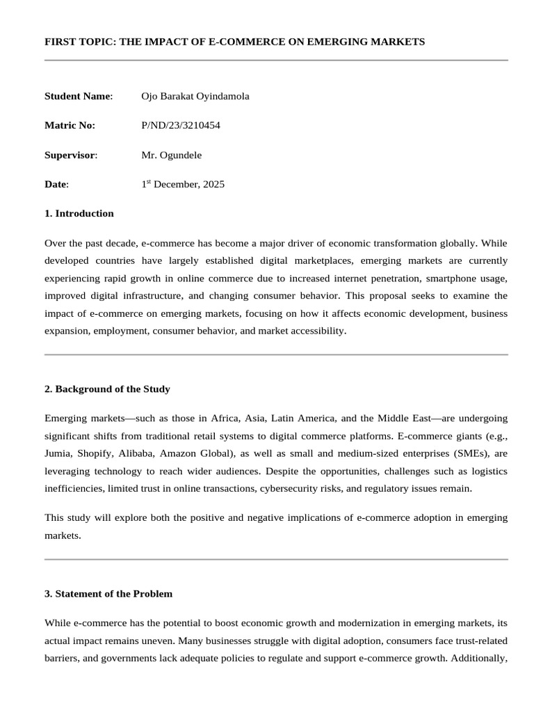 Project Topics | PDF | E Commerce | Methodology