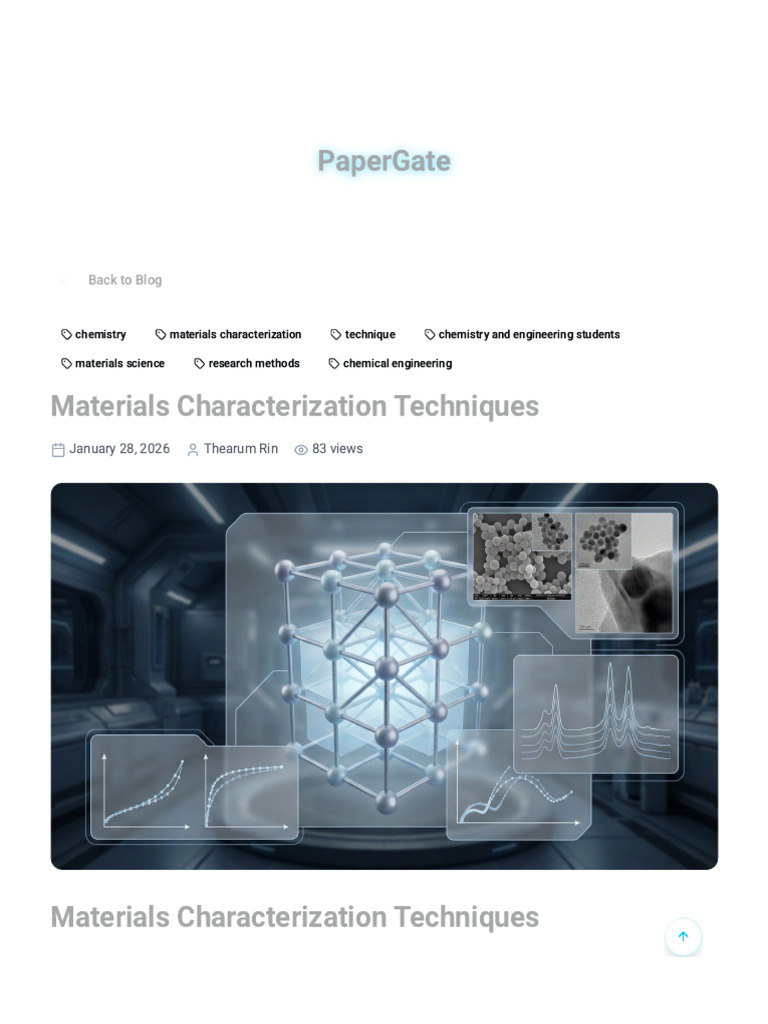 Materials Characterization Techniques - PaperGate Blog | PDF ...