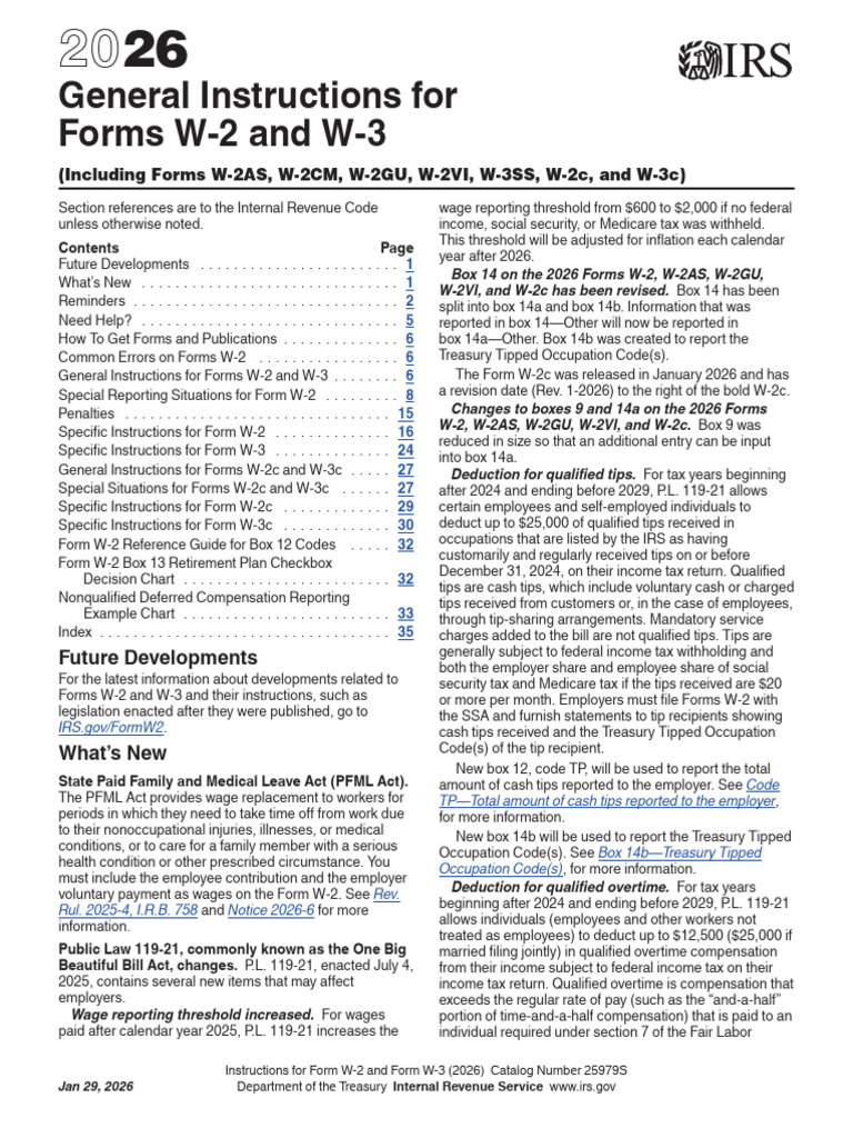 General Instructions For Forms W-2 and W-3: (Including Forms W-2AS, W ...