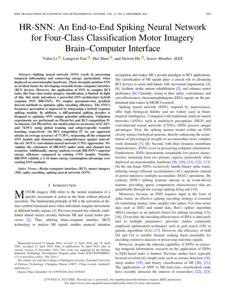 HR-SNN An End-To-End Spiking Neural Network For Four-Class ...