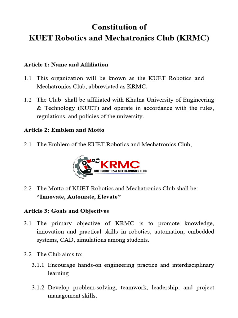 Constitution KRMC | PDF