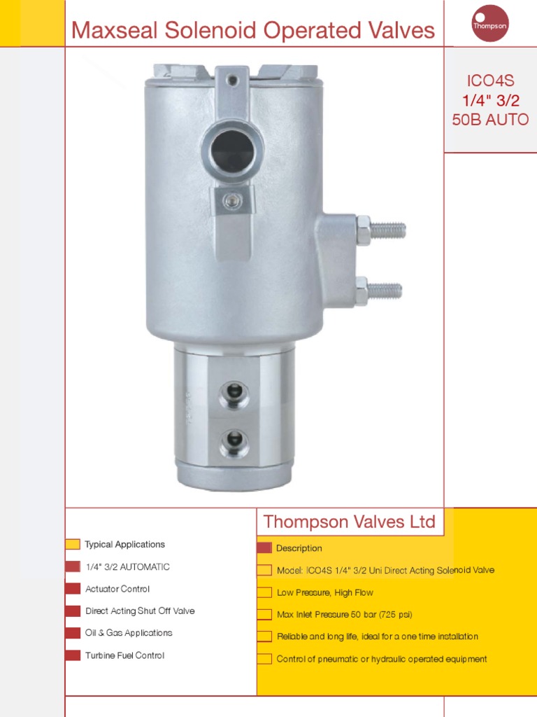 Maxseal Solenoid Valve Valve Gases