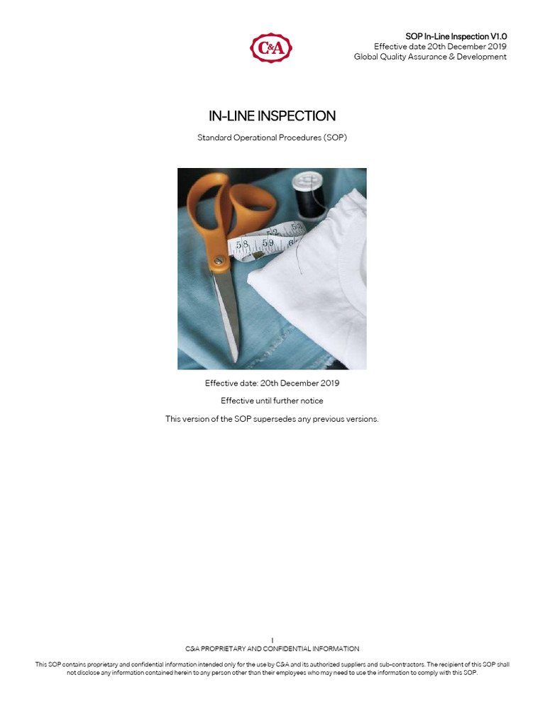 SOP In-Line Inspection | PDF | Quality Assurance