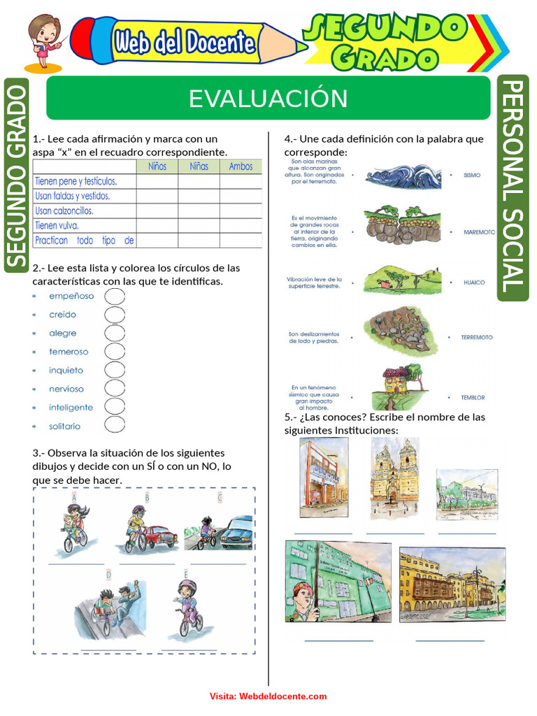 Evaluacion de Personal Social para Segundo Grado de Primaria | PDF