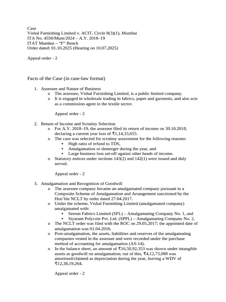 Facts of Case-2 | PDF | Goodwill (Accounting) | Justice
