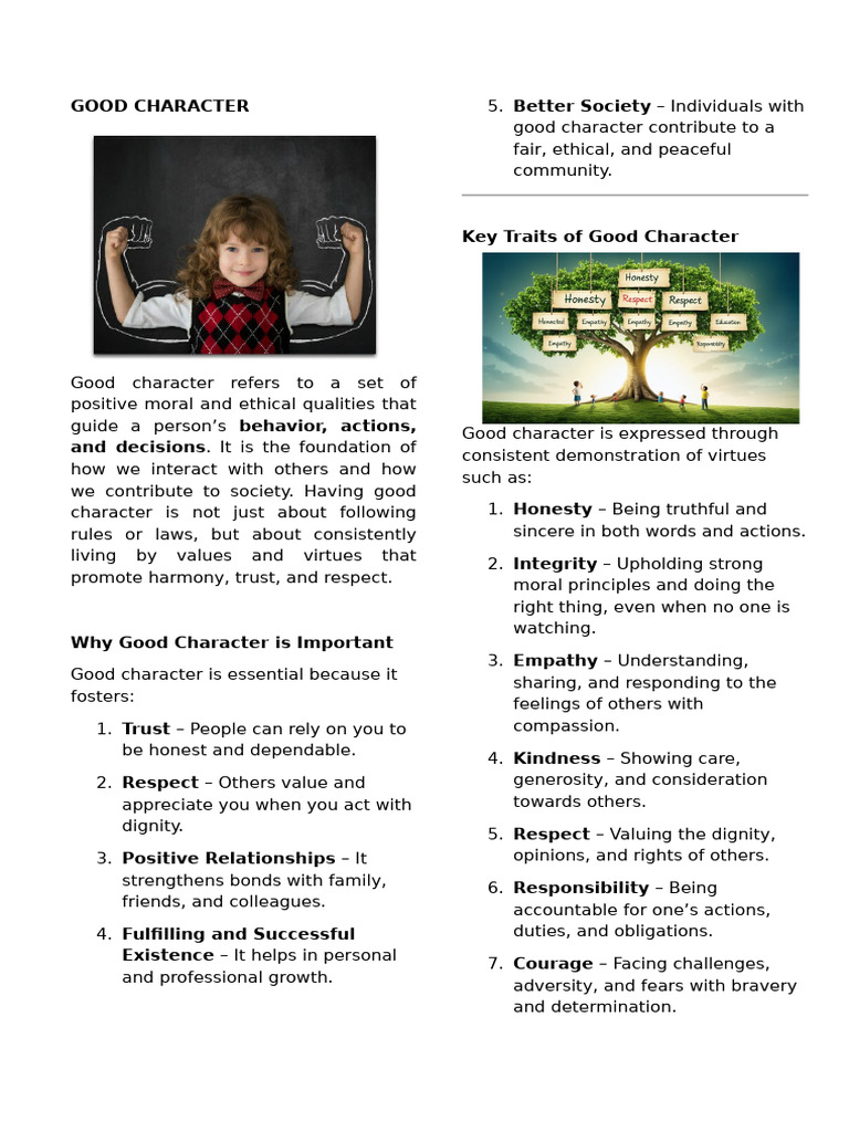 Good Character | PDF | Courage | Integrity