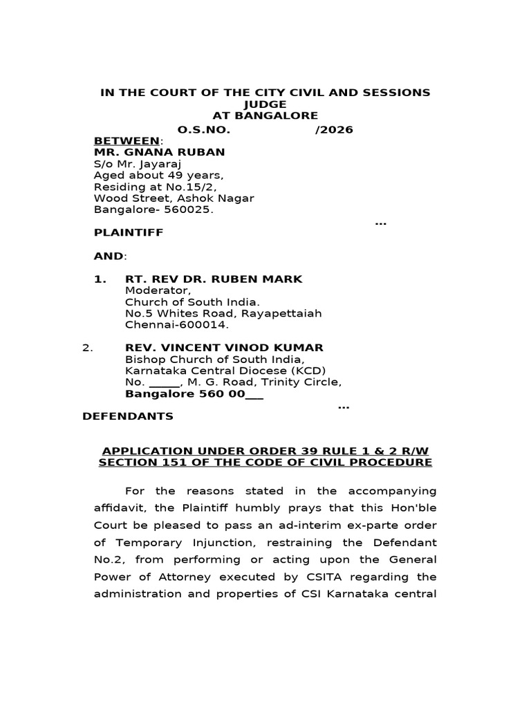 IA Temporary Injunction - GNANA RUBAN (1) | PDF