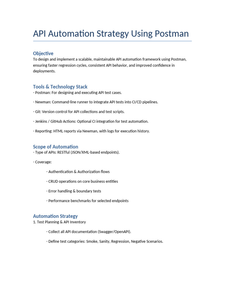 API Automation Strategy Vitraya | PDF | Computer Engineering | Software ...
