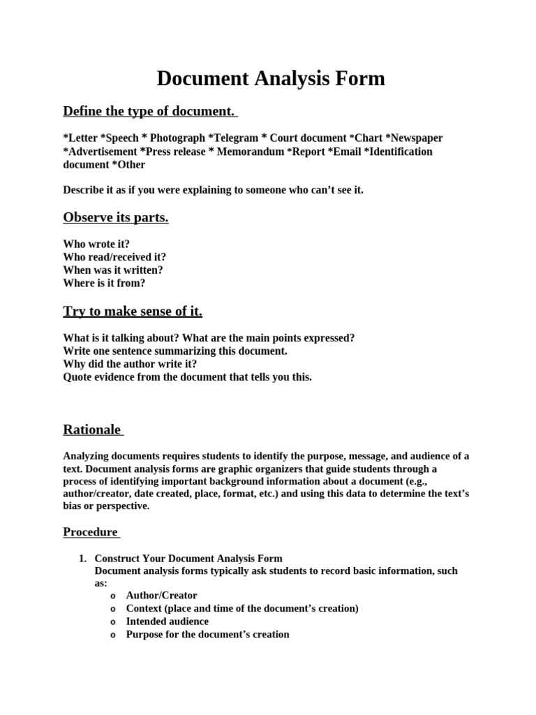 How To Analyse A Document | PDF