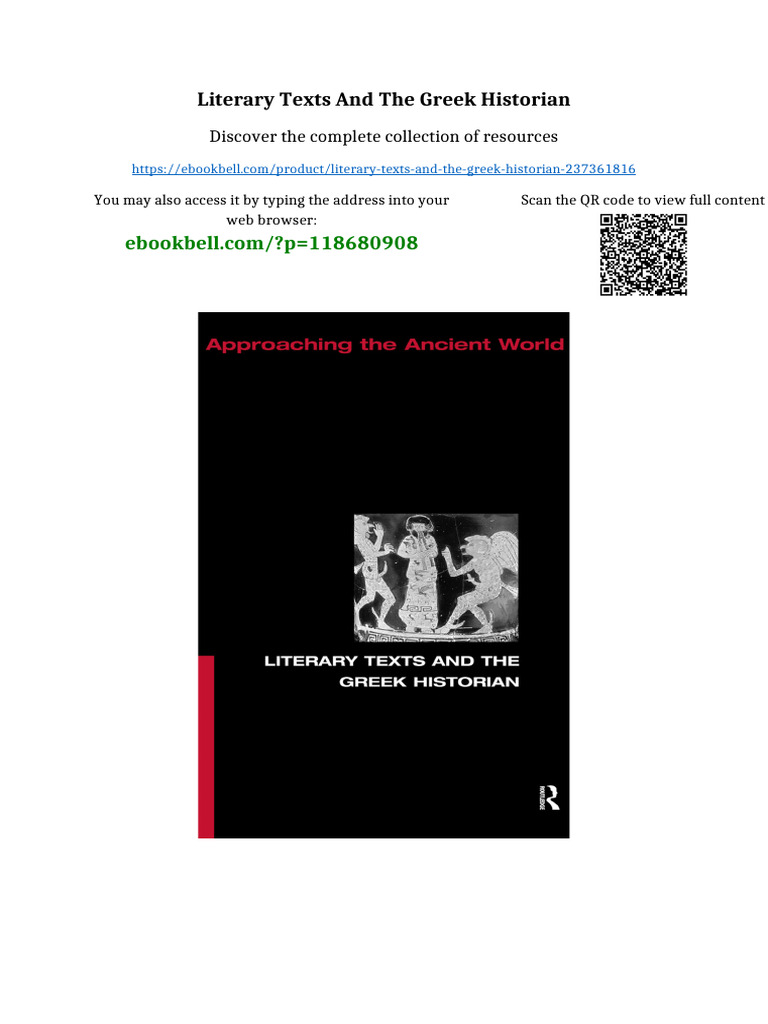 Literary Texts and The Greek Historian Full Digital Chapters | PDF ...