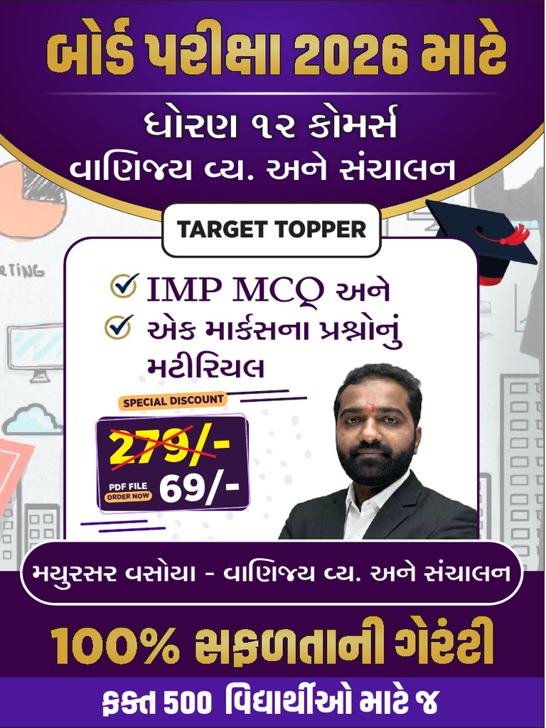 STD 12 BA IMP Objective Soft Book Board Exam 2026 | PDF