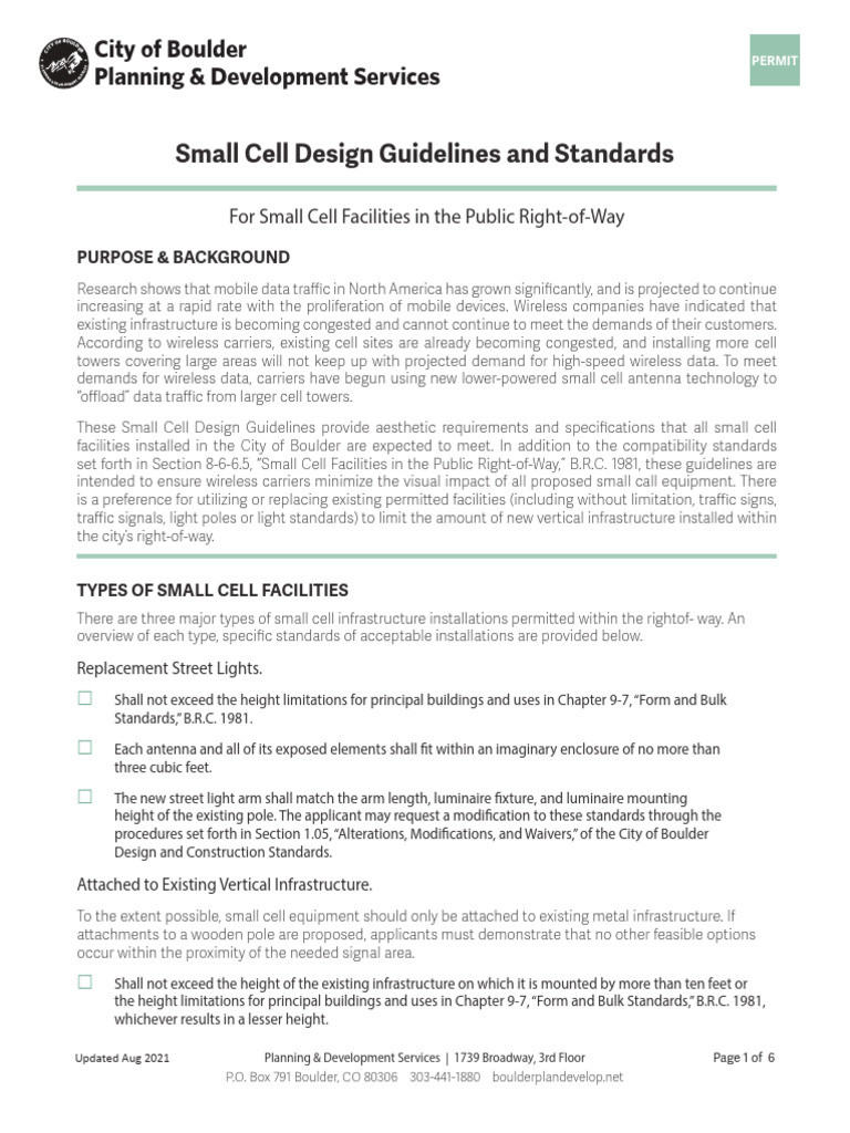 Small Cell Design Guidelines - Aug21 Web Updates | PDF | Street ...