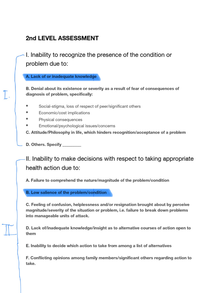 2nd Level Assessment List | PDF | Fear | Social Stigma