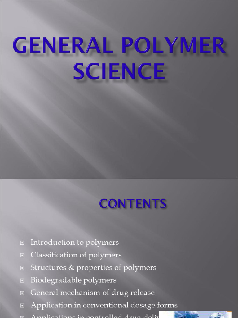 1-General Polymer Science | PDF | Polymers | Polyethylene