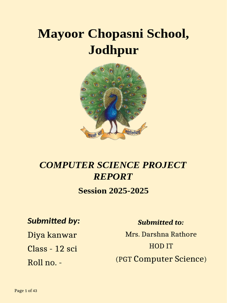 CS Sample Report Diya | PDF | Databases | Computer Programming