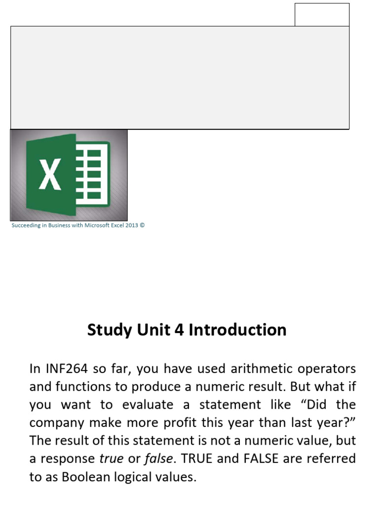 Study Unit 4 Slides | PDF | Boolean Data Type | Function (Mathematics)