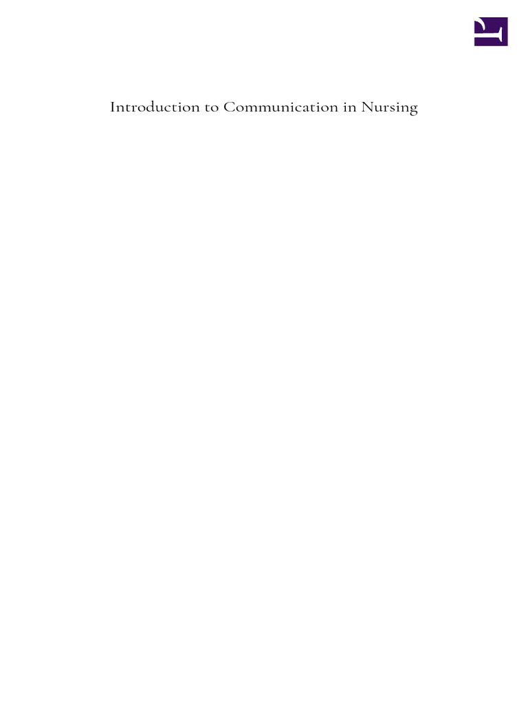 Introduction to Communication in Nursing 1758717258 | PDF ...