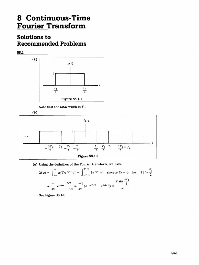 8 Continuous Time Fourier Transform Solu | PDF | Functions And Mappings ...