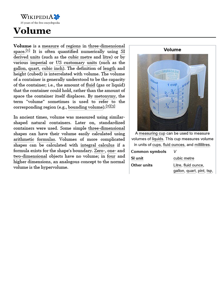 En.wikipedia.orgwikiVolume | PDF | Volume | Litre