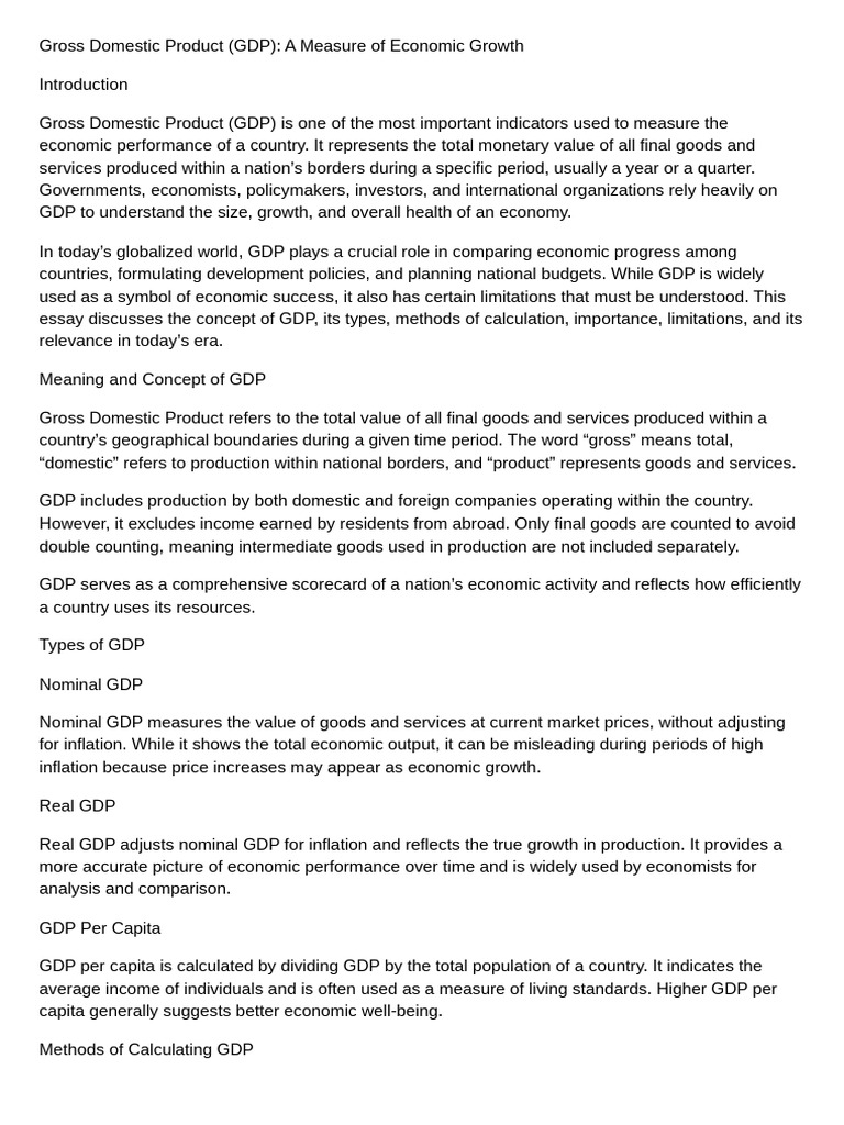 GDP | PDF | Gross Domestic Product | Economic Growth