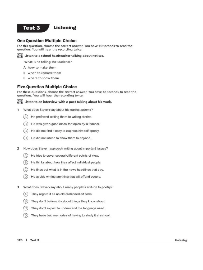 Linguaskill Trainer - Test 3 | PDF
