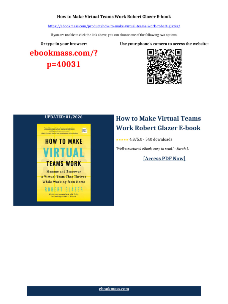 How to Make Virtual Teams Work Robert Glazer ebook readable full ...