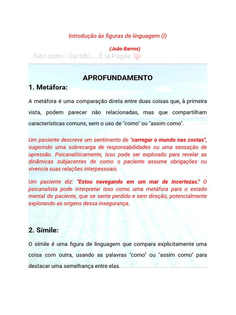Introdução Às Figuras de Linguagem (I) | PDF | Psicanálise | Ironia