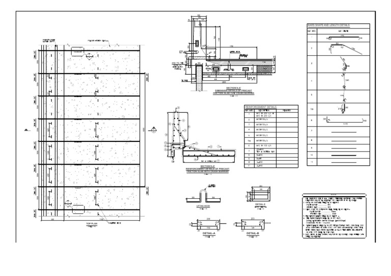 Friction Slab With Crash Barrier Drawing 100 GFRP Bars - With 500mm ...