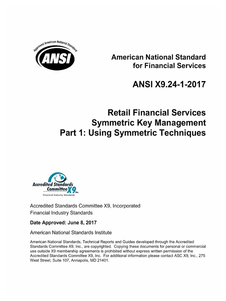 Part 1 - ANSI X9.24-1-2017 | PDF | Encryption | Key (Cryptography)