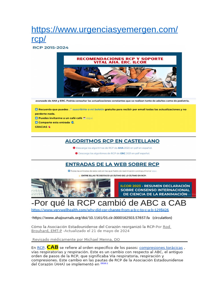 RCP Cambió de ABC A Cab | PDF | Reanimación cardiopulmonar | Sistema ...