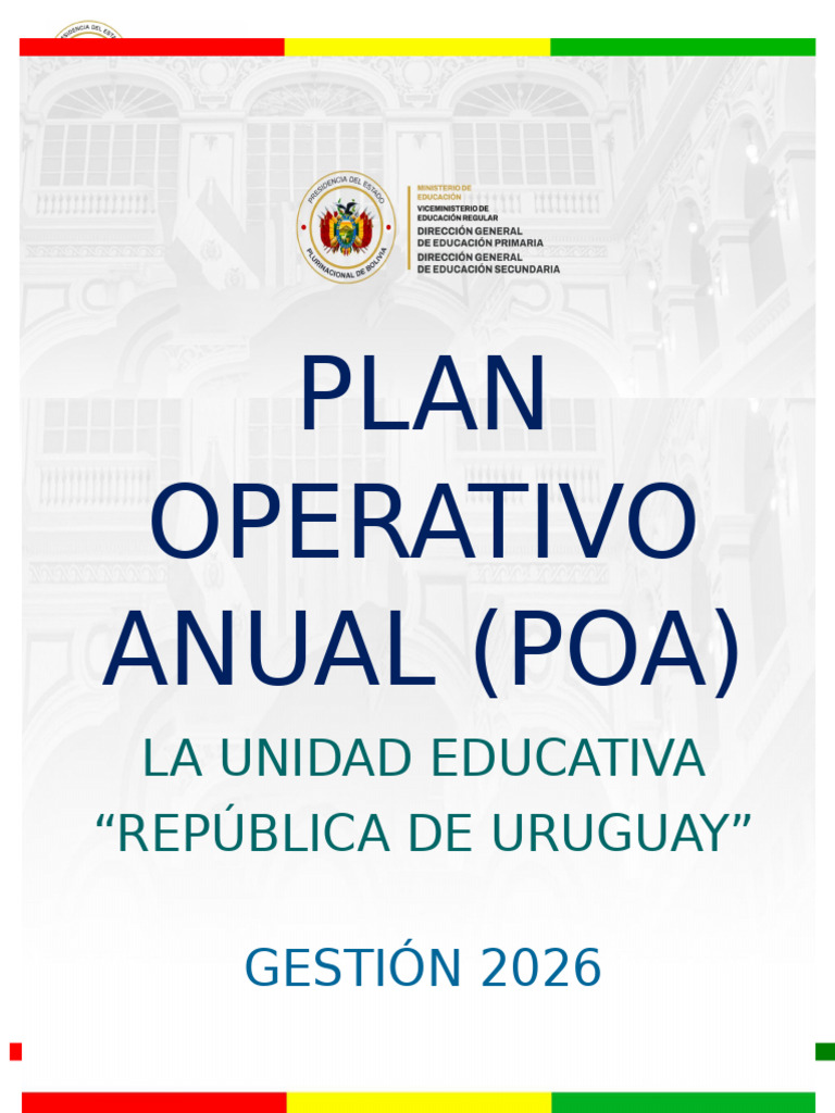 Poa 2026 Plan Operativo Anual | PDF | Evaluación | Pedagogía